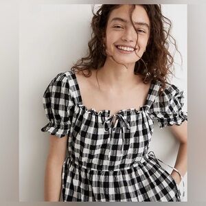 MADEWELL…Black and White Gingham Dress. Sz M